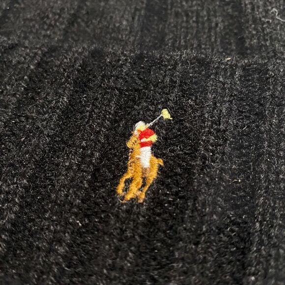 Polo Ralph Lauren Mens Signature Merino Wool Cuffed Beanie Black One Size (b) - Picture 3 of 9